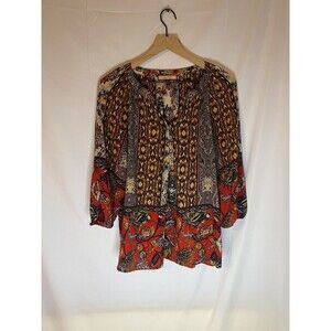 Olive Hill Anthropologie Women’s Boho Blouse 3/4 Sleeve Size Medium